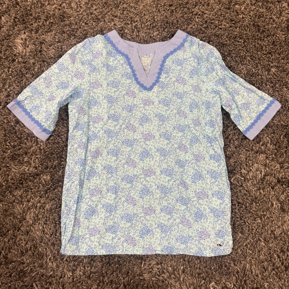 Vineyard Vines Girls Beachy Coastal Blue Sea Turtles Tunic, Size M - Picture 2 of 6